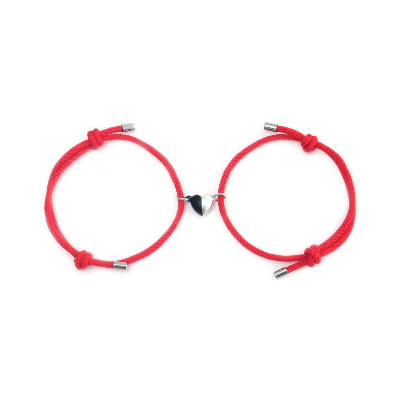 Love Magnet Couple Bracelets Set of 2 for Him and Her Braided Rope Friendship Jewelry