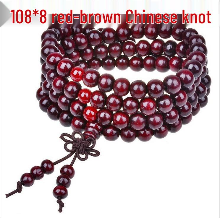 Браслет из 108 бусин сандалового дерева - Модный дизайн в три ряда для женщин