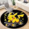 1pc Pikachu Skateboarding Office Round Area Rug, Indoor Mat Suitable For Office, Under Office Chairs Bedroom Living Room Home Decor, Room Deco