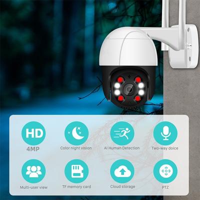 4K Wi-Fi IP-камера 4MP Беспроводная наружная камера наблюдения PTZ AI-слежение CCTV-наблюдение P2P ICsee