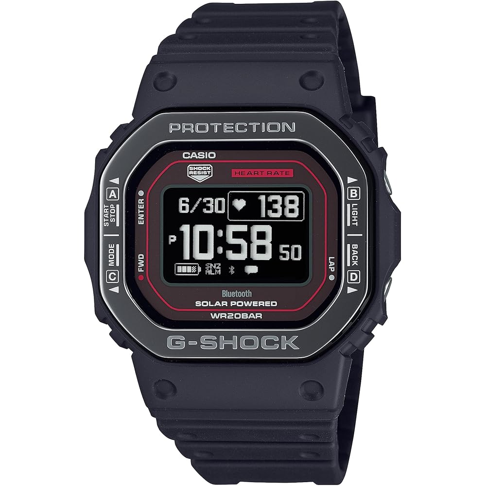 Часы Casio G-Shock (Официальный японский продукт) G-SQUAD с монитором сердечного ритма и Bluetooth, DW-H5600MB-1A4JR, Мужские, Черные