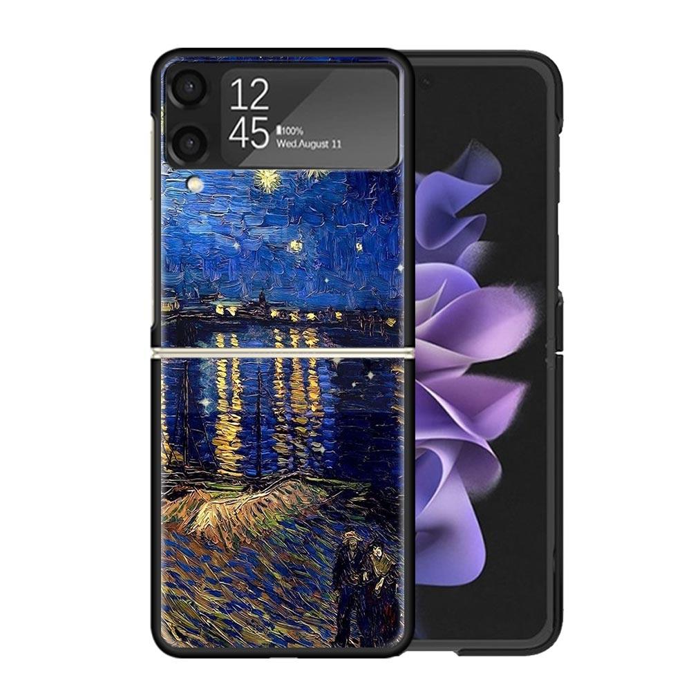 Van Gogh Oil Art Painting Clear Phone Case For Samsung Z Flip 7 6 5 4 3 Galaxy ZFlip7 ZFlip6 ZFlip5 ZFlip4 ZFlip3 5G Print Cover