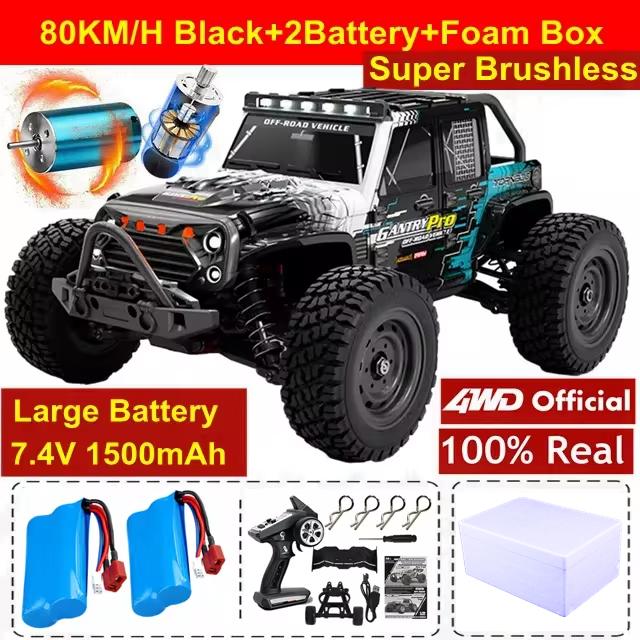 Радиоуправляемая машина 4x4 Внедорожные Дрифт Гоночные машины 50/ 80 км/ч Супер Бесколлекторный Высокоскоростной Водонепроницаемый Грузовик Игрушка с Дистанционным Управлением Дети Взрослые