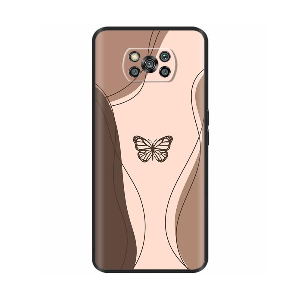 Для чехла Poco X3 Pro Чехол с бабочкой и сердцем из мягкого жидкого силикона Полная защита Чехлы для Xiaomi Poco X3 NFC Чехол для Poco X3 PocoX3