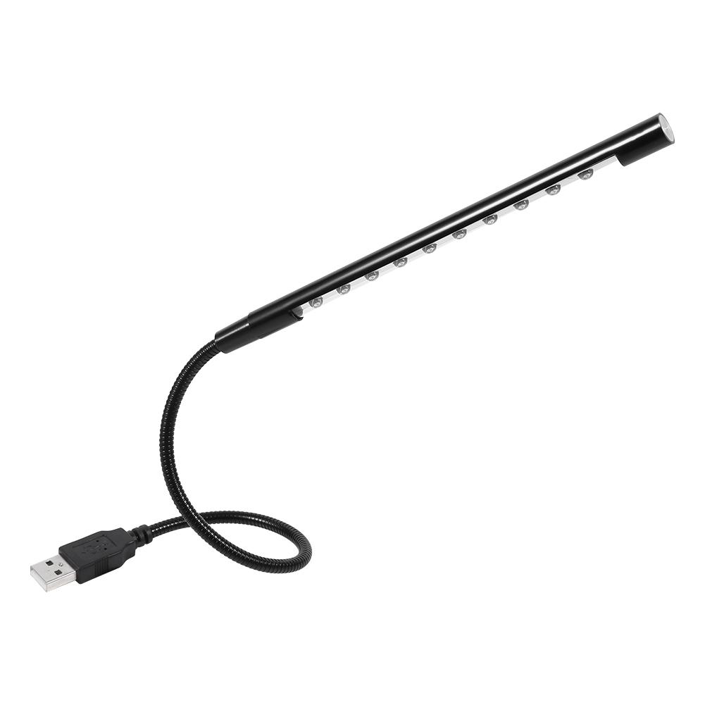 5V Гибкая USB светодиодная лампа для чтения Фонарик Для ноутбука ПК Компьютера Клавиатуры Черный
