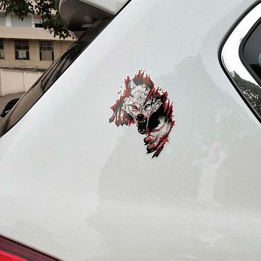 Accessories Truck Car Body Decoration Motorcycle Decal Wolf Head Car Sticker 3D Realistic Sticker