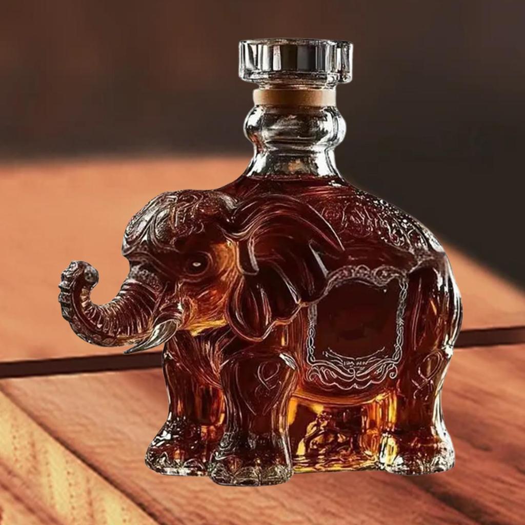 Funny Animal Whiskey Decanter, Wolf Elephant Deer Owl Shaped Engraved Whiskey Glasses, Unique Wine Bottle