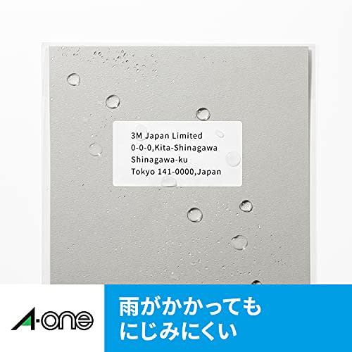 A-One Label Sticker Water Resistant Glossy Film White A4 27 Sides 3 Sheets 28982