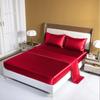 Luxury Satin Bed Sheet Set Rayon Fitted Sheet Height 35cm 21 Colors Optional  Flat Sheet Set Soild Color Bedding Set