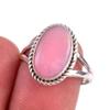 Natural Pink Opal Gemstone 925 Solid Sterling Silver Jewelry Ring Size 7.5 F1F41