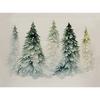 Watercolor Christmas Tree Snowscape Posters and Prints Canvas Printing Retro Wall Art Picture for Living Room Home Decor Gifts