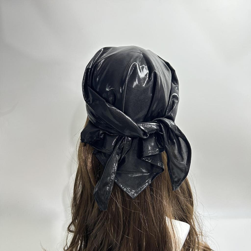 Жидкий Серебряный Леопардовый Принт Бандана - Y2K Ретро Шелковый Головной Платок