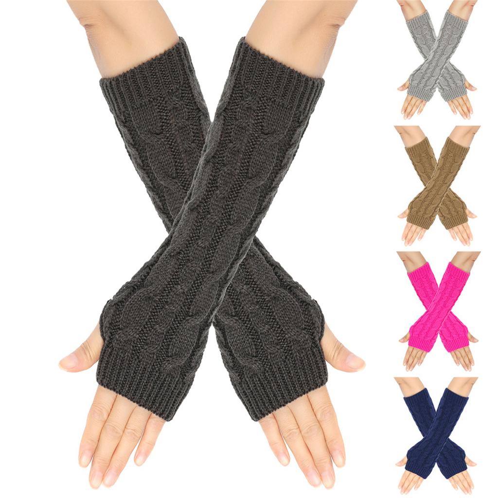 1pair Women's Wool Arm Covers Winter Comfortable Oversleeves Knitted Sleeves for Winter Comfort