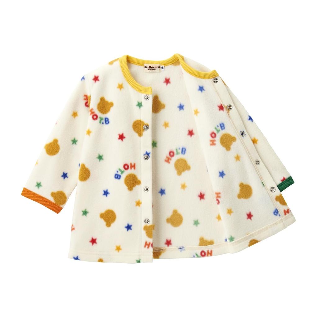 MIKIHOUSE HOT BISCUITS Long Sleeve Loungewear for Boys and Size Girls, Ivory, 80cm, 73-7303-490