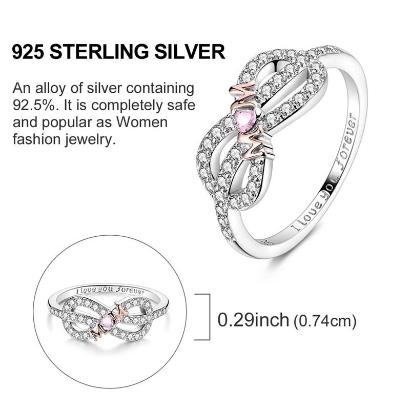 Original Rings 925 Silver Simple Sparkling Heart Bow Dragon Firefly Star Moon Ring for Women Girls Wedding Jewelry Gift