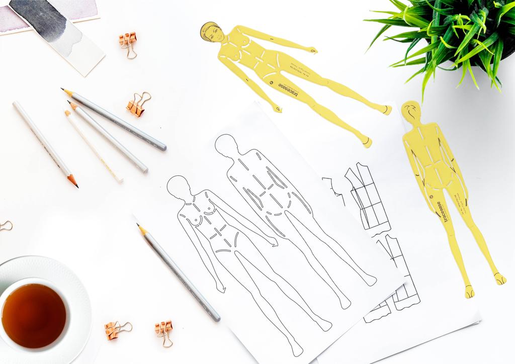 Traceease Шаблон женской человеческой фигуры, трафареты, инструменты для рисования модельера, 2 шт.