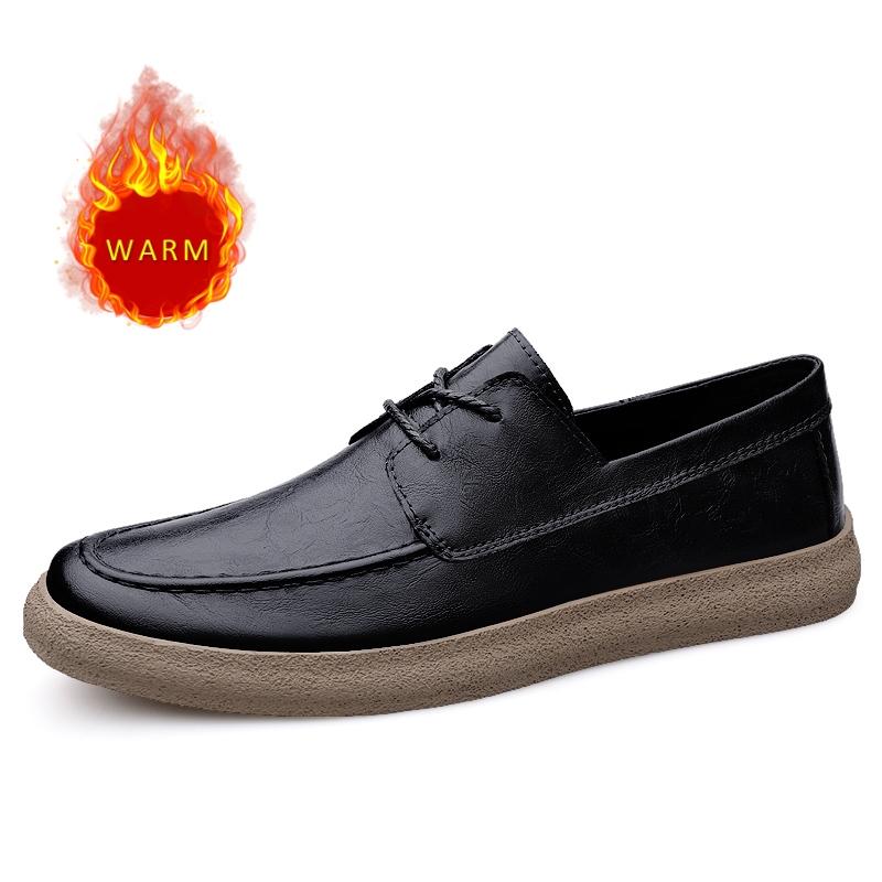 Fashion Classic Brand Men's Leather Casual Shoes Fashionable Brown Versatile Men's Office Business Shoes Soft Soled Hiking Travel Shoes