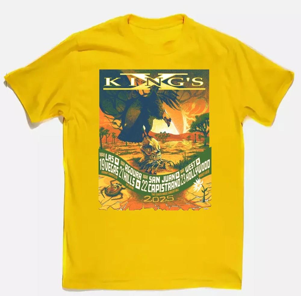 Коллекция King's X Band Tour 2025 Размеры S - 5XL Желтая футболка Унисекс футболка