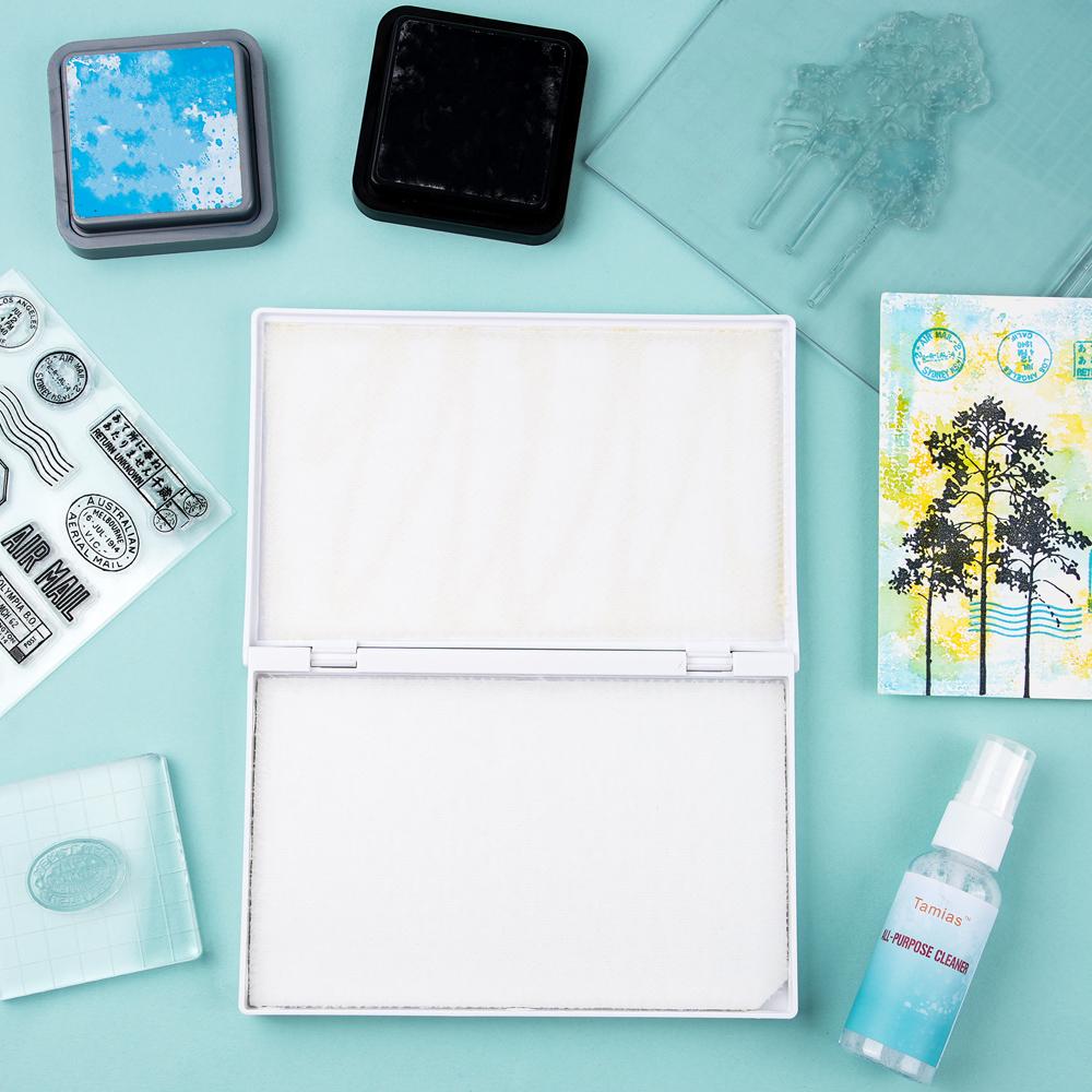 7.3x4.9 дюйма Большая станция для чистки штампов, скраб-пад, инструмент для удаления чернил, подходит для чистящей ткани для штампов, резиновых штампов, чернил Sta