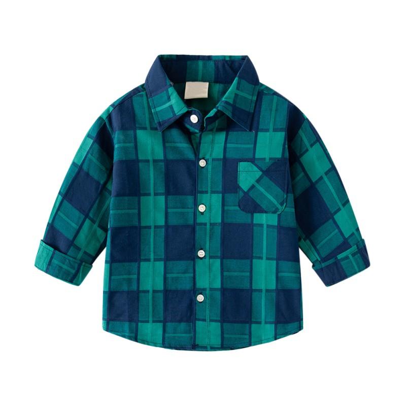 Детская рубашка для мальчиков, одежда на весну и осень, клетчатые блузки, одежда для маленьких мальчиков, хлопковые топы для детей 1–6 лет, детская рубашка