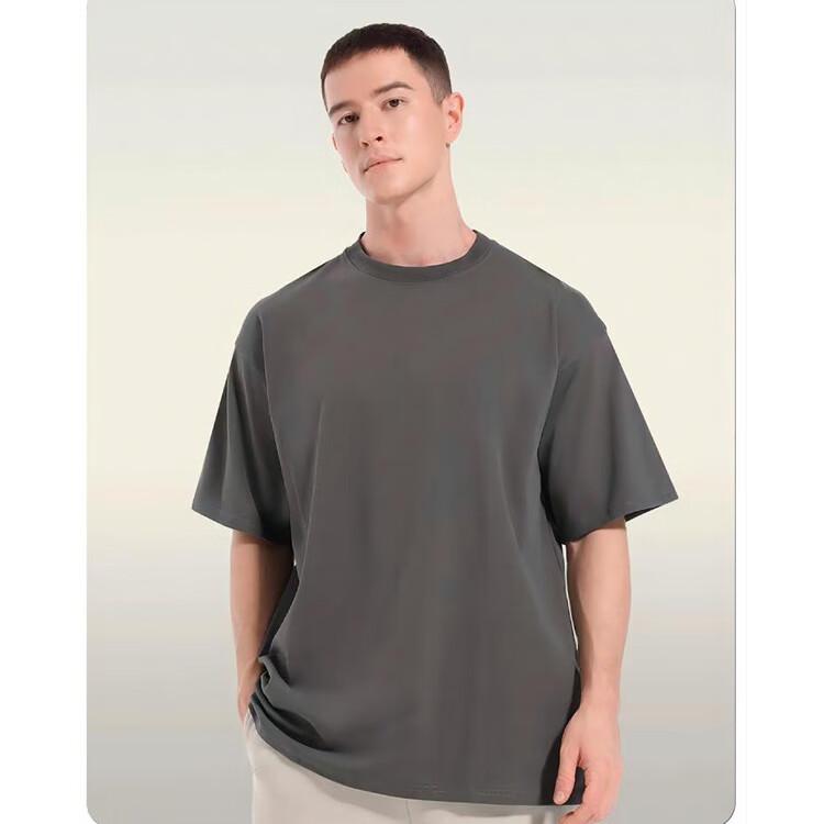 Qijian Heavyweight Loose-Fit Casual Men's Short-Sleeve T-Shirt, Qijian White, Size M