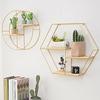 Storage Metal Wall Book Figurines Pot Home Decoration Wooden Rack Flower Hanging Display Shelf