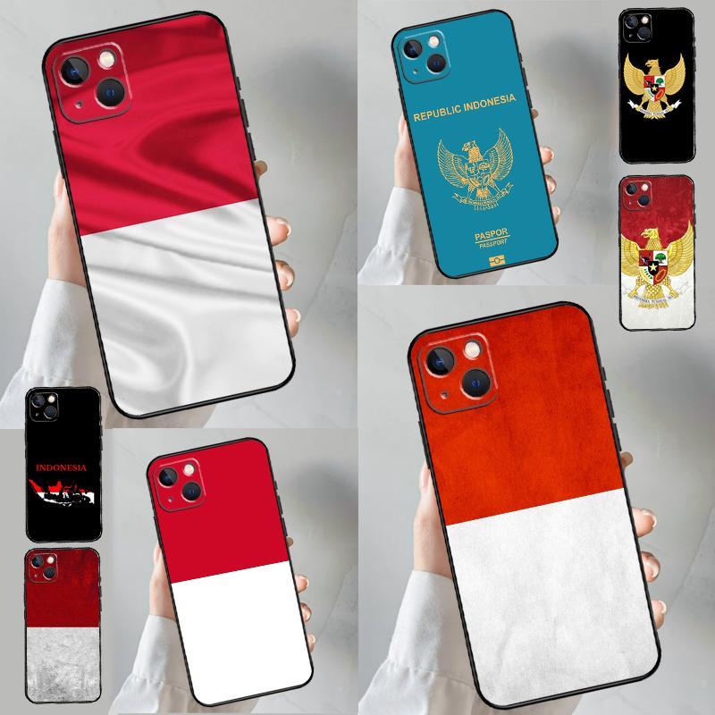 Чехол для телефона с изображением флага и карты Индонезии для iPhone 16 Pro Max 14 13 12 11 15 17 Pro Max mini Plus 16e 17 Air Cover Funda