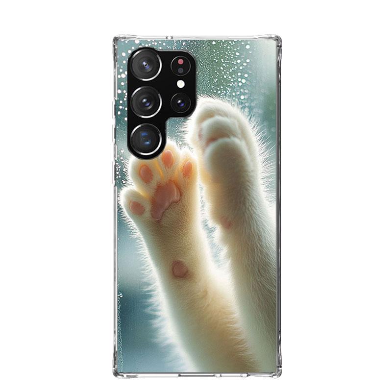 Розовый Кот Лапа Телефон Чехол Для Samsung Galaxy S26 S25 Edge S24 S23 FE S22 Ultra S21 Plus S20 + Fundas Чехол Coque Galaxy S25 S