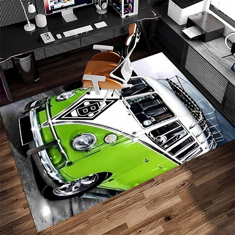 1pc Borussia Monchengladbach logo Print Area Rug - Soft,Washable Non-Slip Indoor Mat for Office Chairs,Living Room,Home Office Decorative Rug