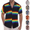 Men's Linen Shirt Short Sleeved Casual Shirt Button Up Shirt Men's Beach Summer Wedding Shirt