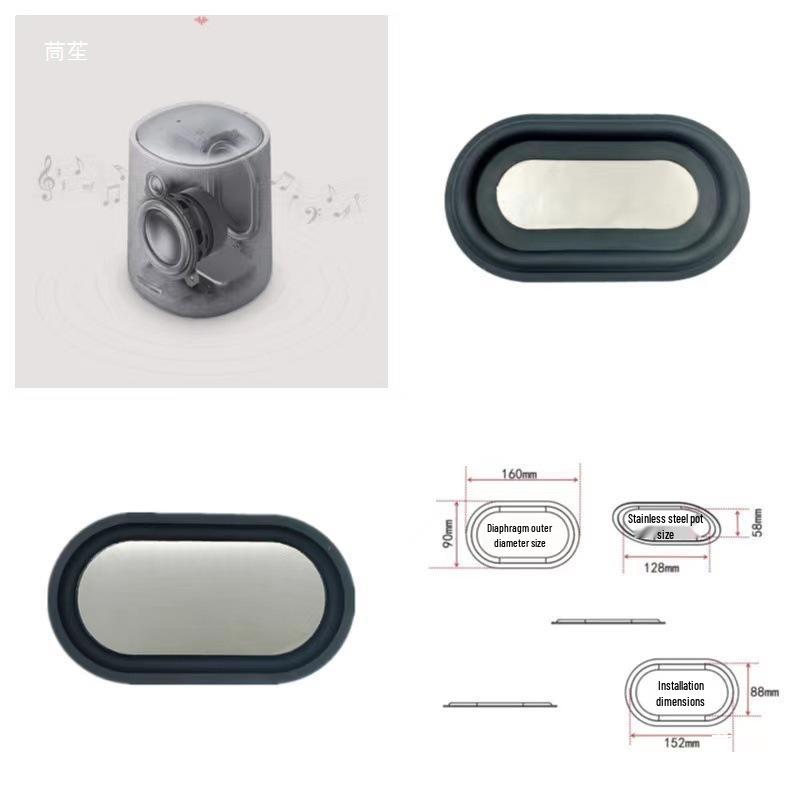 Stainless Steel Oval Bass Vibration Diaphragm, 4x6 Inch, Low Frequency Amplifier