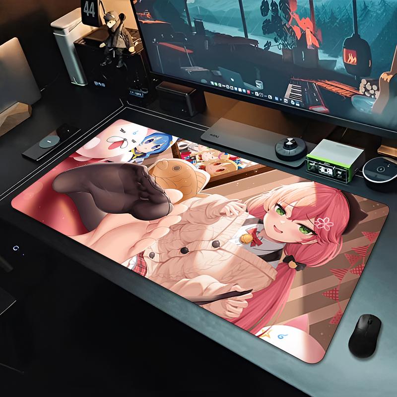 Hololive Sakura Miko Mouse pad Kawaii Large rubber keyboard mouse carpet anti-slip gamer mouse pad laptop PC carpet Mousepad