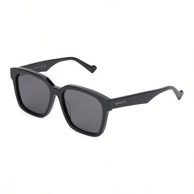 Gucci Мужские солнцезащитные очки GG0965SA-001 Квадратная черная оправа Серая линза