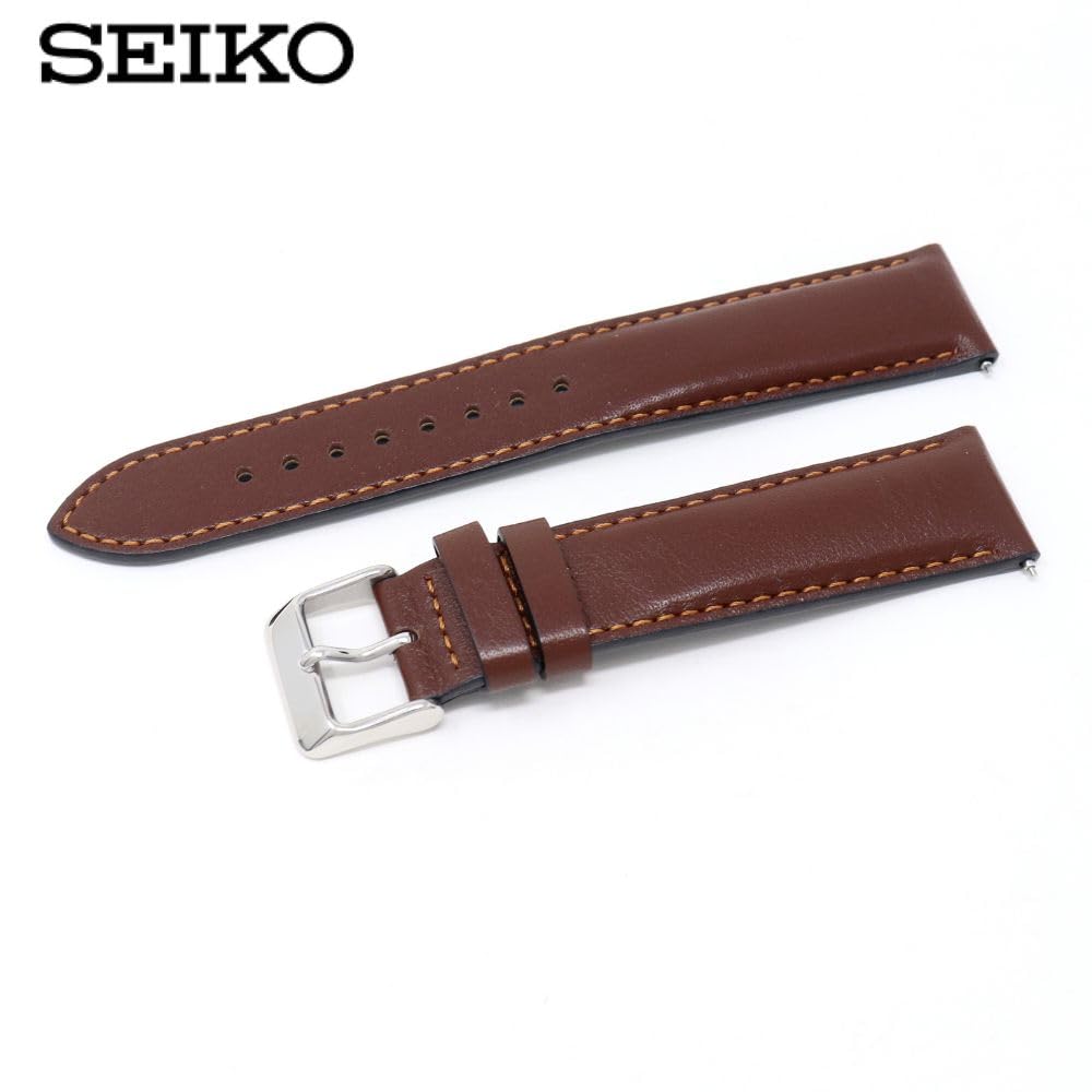 Ремешок для часов 20 мм из воловьей кожи, гладкий, темно-коричневый, инструкция по уходу прилагается RS07S20DBN [Seiko] Мужские
