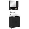Bathroom Furniture Set 2 pcs Black Engineered Wood & Metal