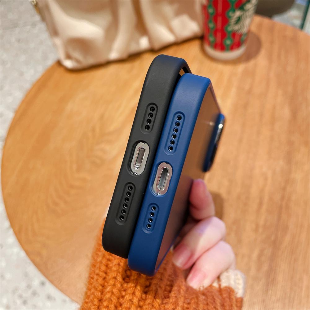 Матовый полупрозрачный защитный чехол для Iphone 14 13 12 Pro Max 14 Plus, противоударный мягкий бампер, роскошный жесткий чехол для ПК, прозрачная крышка, капа