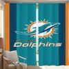 Оконные кухонные шторы для гостиной, 2 шт., затемняющие шторы, дверные шторы, Miami D-dolphins, перегородка, украшение для спальни