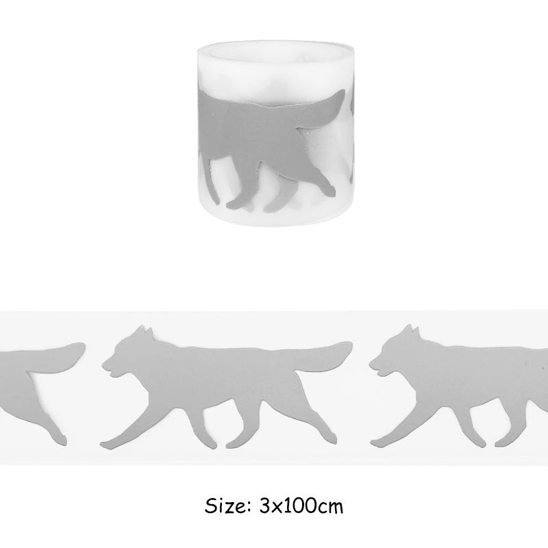 100x3cm Reflective Animals Iron-On Transfers Beast Fish Rabbit Wolf High Visibility Iron On Patch DIY Fashion New Heat Transfer Garment Accessory