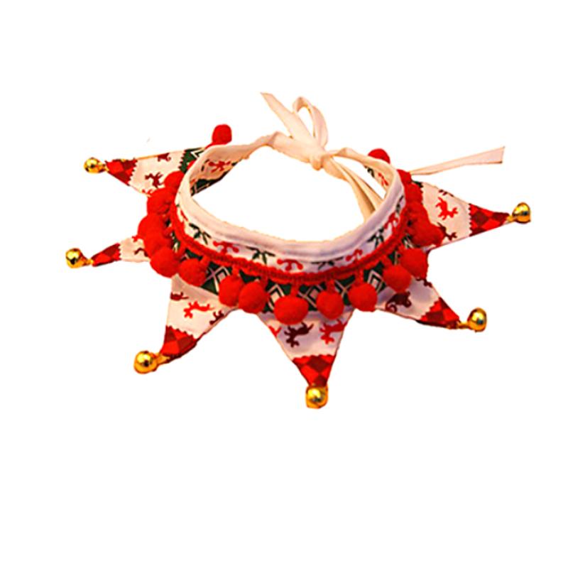 Рождественский регулируемый шарф для кошек, ожерелье с колокольчиком, бандана, плюшевый ошейник для собаки, милый рождественский рождественский подарок