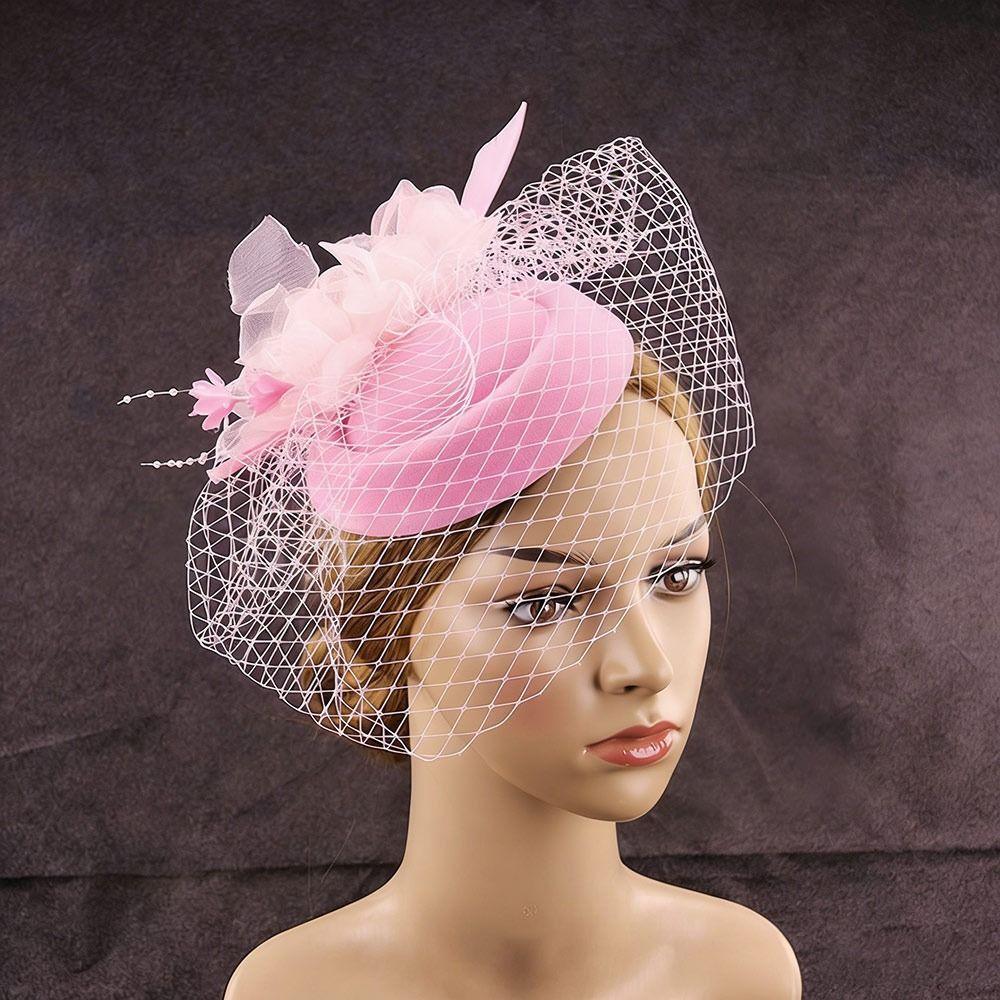 Veil Vintage Hat Headband Flower Fascinator New Fascinator Caps  1950s