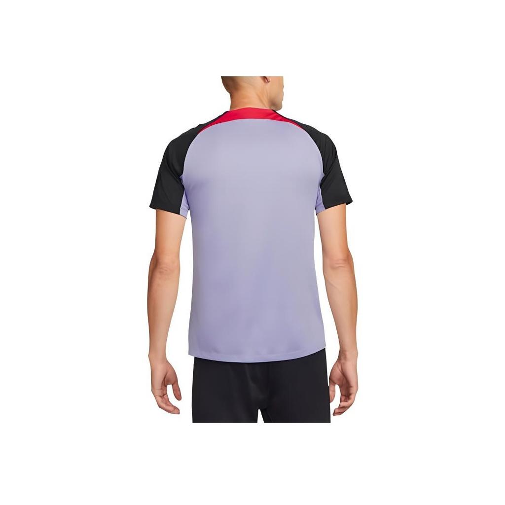 Nike Alphabet Logo Print Color Block Round Neck T-Shirt Men Tops Purple DN2803-545