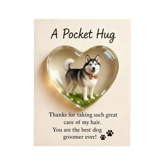 Карманные обнимашки для грумеров с поздравительной открыткой Акриловое сердце Карманные обнимашки для грумеров