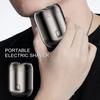 Мини-электробритва с двойной головкой, USB-перезаряжаемая, водонепроницаемая, дорожная, роторная бритва, портативный триммер для мужчин, инструмент для удаления волос и бороды, подарок отцу, парню