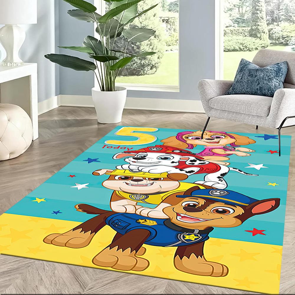 Paw Patrol Birthday Card Square rugs are a great choice for living rooms, bedrooms, home décor, and as gifts.