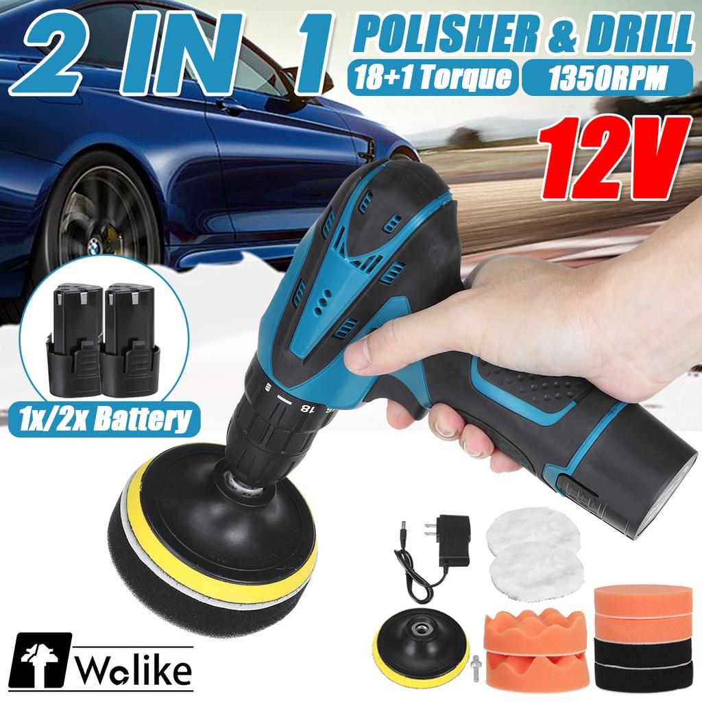 2 В 1 Перезаряжаемая Электрическая Аккумуляторная Полировальная Машина для Автомобиля и Электрическая Дрель-Очиститель Полировка Вощение Полировальная Машина Воск для Автомобиля Дома