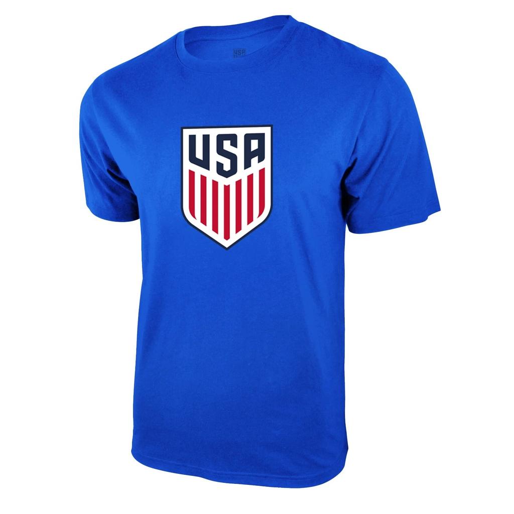 Icon Sports США. Федерация футбола USMNT Взрослая футболка Королевский синий Цвет логотипа