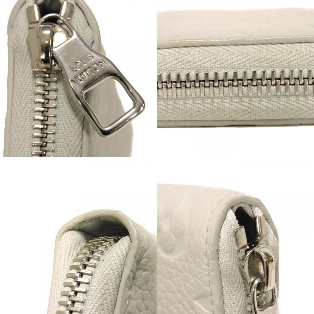Used 12564 Zippy Wallet Vertical M82597 7940 LV Logo Zip Around RFID Monogram Taurillon Clemence Mineral Gray Men's