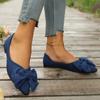 2024 Women's Flat Shoes Summer New Style Bow Pointed Toe Women's Loafers Fashion Sports Shoes Casual Shallow Mouth
