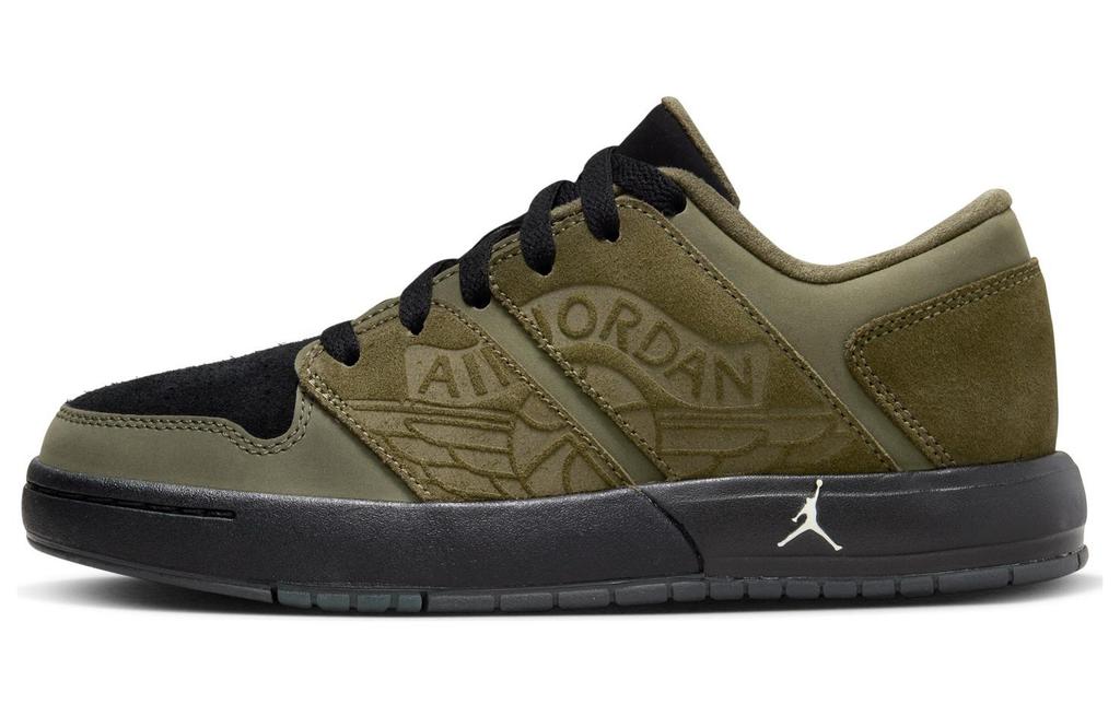Jordan Nu Retro 1 Low Medium Olive Light Bone Anthracite Black (GS)