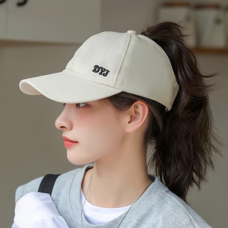 Can Tie High Ponytail Baseball Cap, Women's Spring and Autumn Duckbill Cap, Sun Protection, Empty Top Sun Hat
